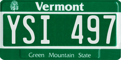 VT license plate YSI497