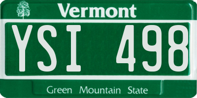 VT license plate YSI498