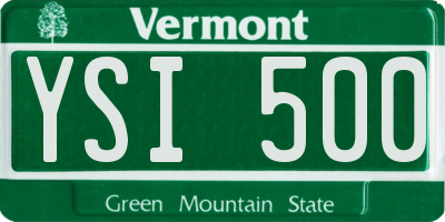 VT license plate YSI500