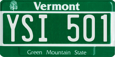 VT license plate YSI501