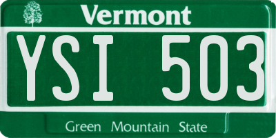 VT license plate YSI503