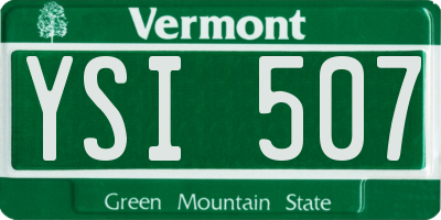 VT license plate YSI507