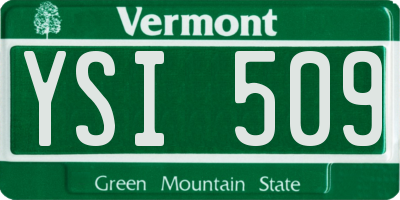 VT license plate YSI509
