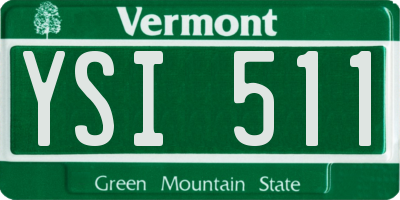 VT license plate YSI511