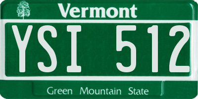 VT license plate YSI512