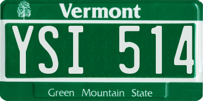 VT license plate YSI514