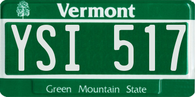 VT license plate YSI517