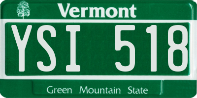 VT license plate YSI518