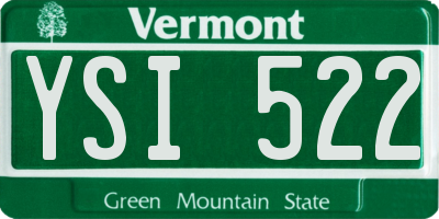 VT license plate YSI522