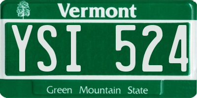 VT license plate YSI524
