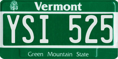 VT license plate YSI525