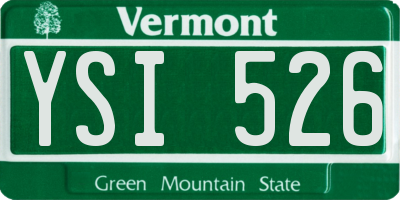 VT license plate YSI526