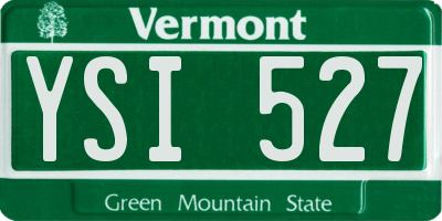 VT license plate YSI527