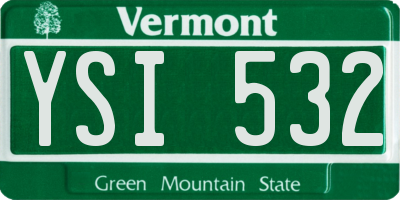 VT license plate YSI532
