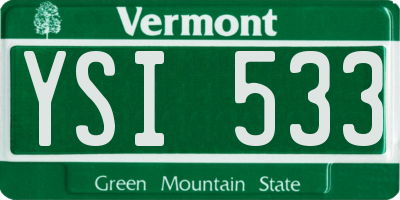 VT license plate YSI533