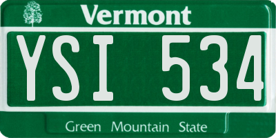 VT license plate YSI534