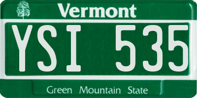VT license plate YSI535