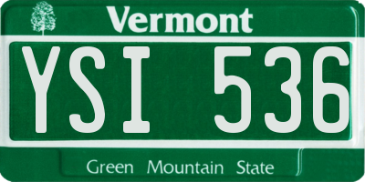 VT license plate YSI536