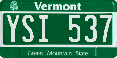 VT license plate YSI537