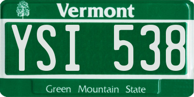 VT license plate YSI538