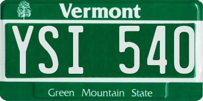 VT license plate YSI540