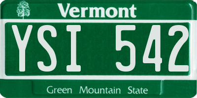 VT license plate YSI542