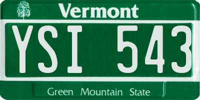 VT license plate YSI543
