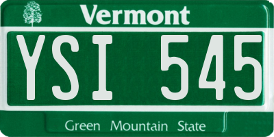 VT license plate YSI545