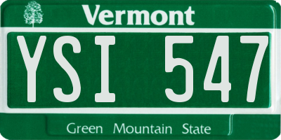 VT license plate YSI547