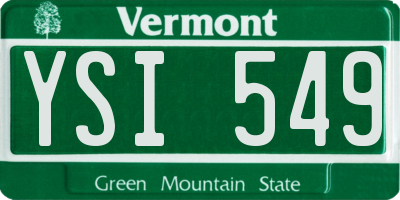 VT license plate YSI549