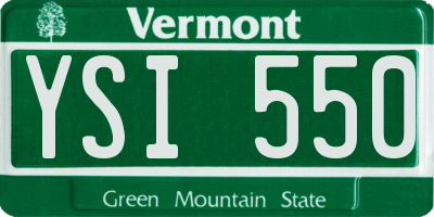 VT license plate YSI550
