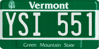 VT license plate YSI551