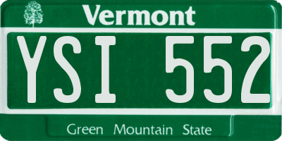 VT license plate YSI552