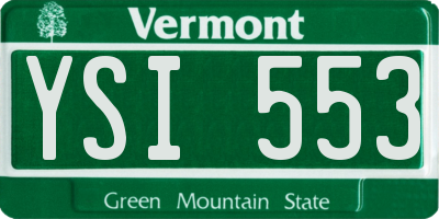 VT license plate YSI553