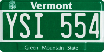 VT license plate YSI554
