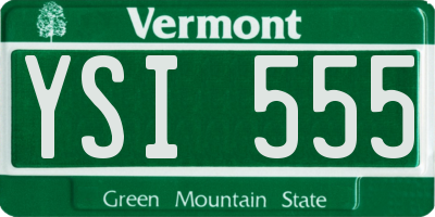 VT license plate YSI555