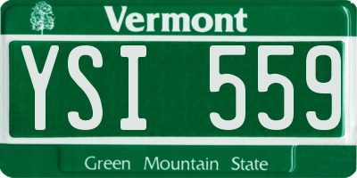 VT license plate YSI559