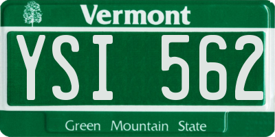 VT license plate YSI562