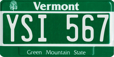 VT license plate YSI567