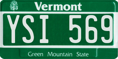 VT license plate YSI569