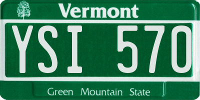 VT license plate YSI570