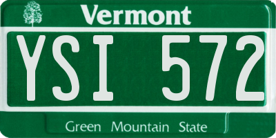 VT license plate YSI572