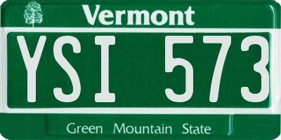 VT license plate YSI573