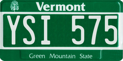VT license plate YSI575