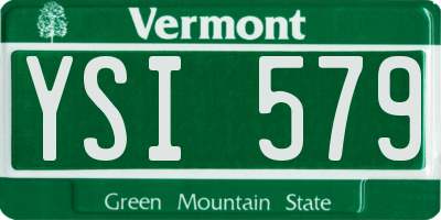 VT license plate YSI579