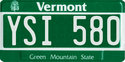VT license plate YSI580