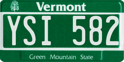 VT license plate YSI582