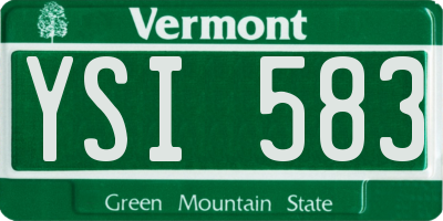 VT license plate YSI583