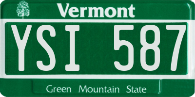 VT license plate YSI587