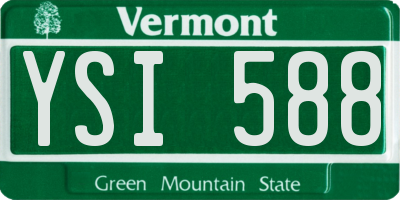 VT license plate YSI588